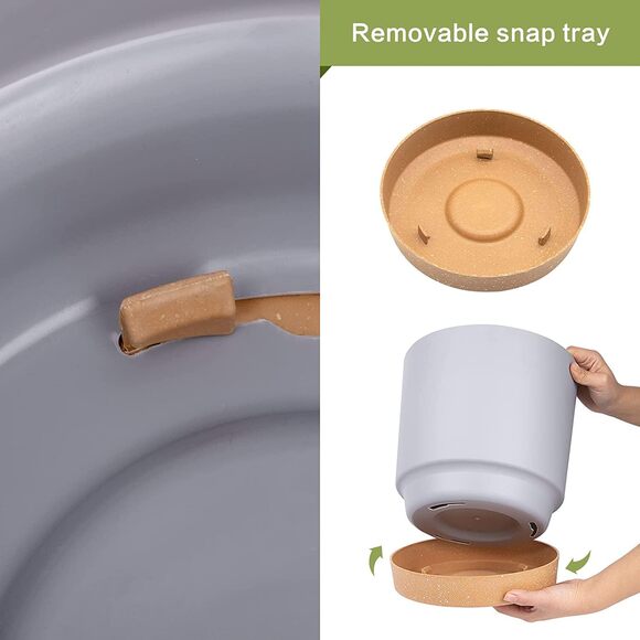 Plant Pots Set of 2 Pack 8 inch, Indoor Plants with Drainage Holes Light Gray - Picture 3 of 3